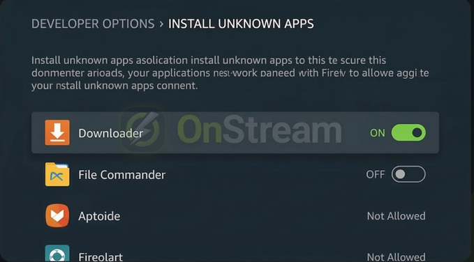 OnStream Home Screen UI